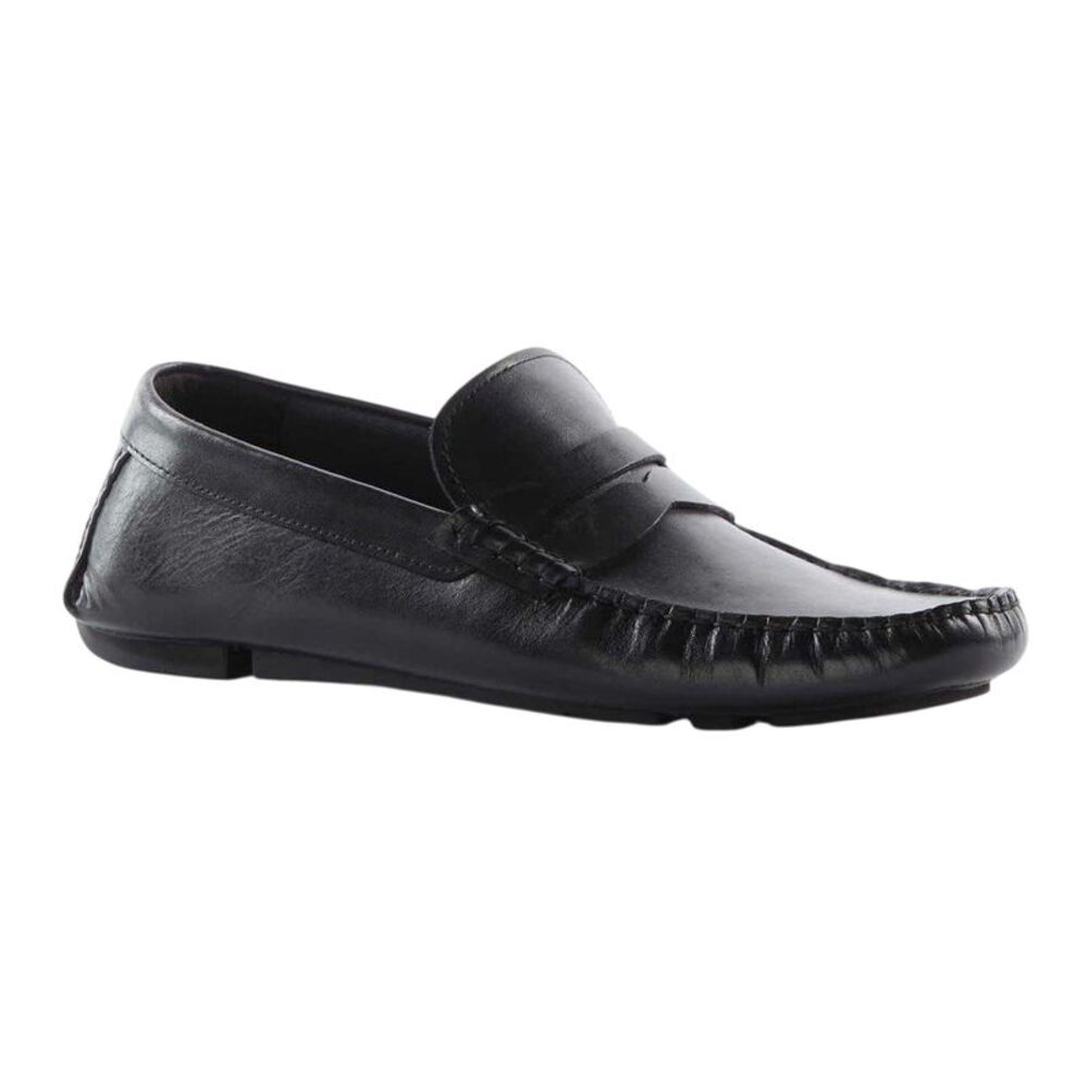 Dune London Mens Brantley Leather Penny Loafers / Black